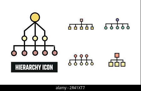 Hierarchy Icon Vector Illustration. Hierarchy Lineal Color Icon Stock Vector
