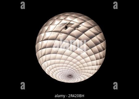 Abstract Illuminated Sphere with Geometric Pattern Stock Photo