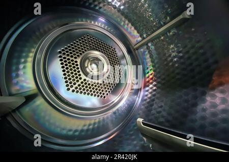 Futuristic View Inside Washing Machine Drum Stock Photo