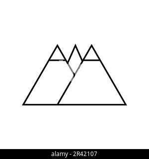 Mountain Lineal Icon Symbol Vector. Black Outline Mountain Icon Stock ...