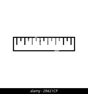 Ruler Lineal Icon Symbol Vector. Black Outline Ruler Icon Stock