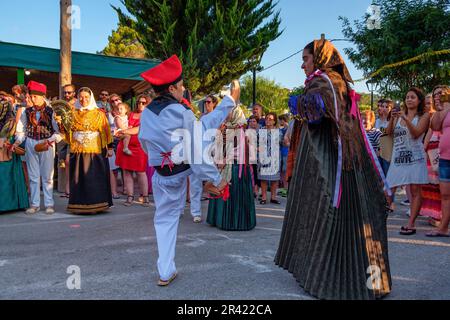 ball pagès, tipica danza ibicenca, Portinax, Ibiza, balearic islands, Spain. Stock Photo