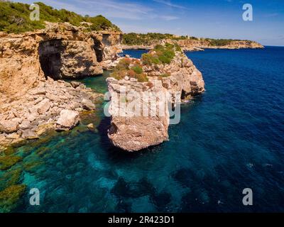 Es Pontas, arco natural de roca, Santanyí, Mallorca, balearic islands, spain, europe. Stock Photo