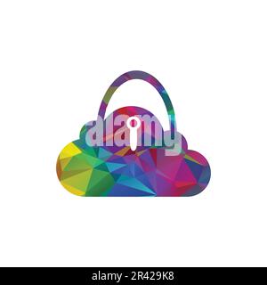 Cloud security logo design. Security lock icon. Security lock icon. Stock Vector