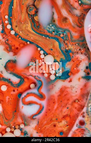 Abstract Pour of Paint Milk Oil Background Stock Photo