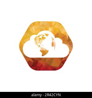 Cloud and earth vector logo design. Cloud and earth vector logo design. Stock Vector