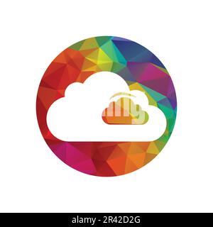 Cloud logo design. with circle shape logo Stock Vector