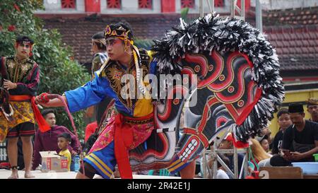 Jaranan dance, a traditional dance from Java. Jaranan comes from jaran which means horse Stock Photo