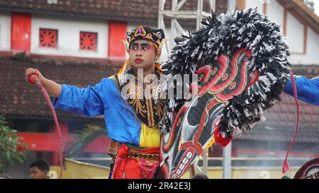 Jaranan dance, a traditional dance from Java. Jaranan comes from jaran which means horse Stock Photo