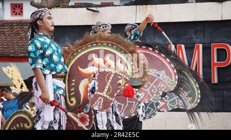 Jaranan dance, a traditional dance from Java. Jaranan comes from jaran which means horse Stock Photo