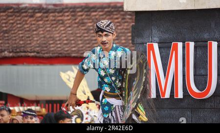 Jaranan dance, a traditional dance from Java. Jaranan comes from jaran which means horse Stock Photo