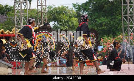 Jaranan dance, a traditional dance from Java. Jaranan comes from jaran which means horse Stock Photo