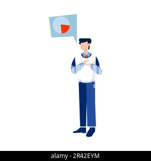 businessman with speech bubble avatar character icon vector illustration design vector illustration design Stock Vector