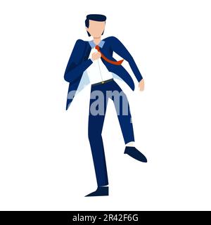 businessman wearing suit and tie icon image vector illustration design  blue color Stock Vector