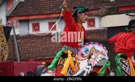Jaranan dance, a traditional dance from Java. Jaranan comes from jaran which means horse Stock Photo