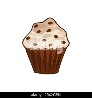 Cupcake isolated on white background. Vector illustration in cartoon style. Stock Vector