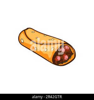 Pancake roll icon. Pancake roll icon. Pancake roll vector icon. Pancake roll icon Stock Vector