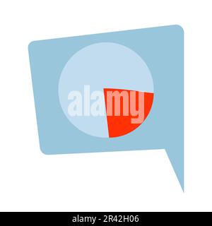 Speech bubble with pie graphic icon. Flat illustration of speech bubble icon for web business concept design Stock Vector