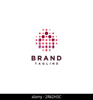 Dots Make Up The House Symbol. Abstract logo design set of glowing dots forming a house icon. Stock Vector