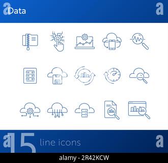 Data line icon set Stock Vector