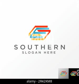 Logo design graphic concept creative abstract premium free vector stock letter ES or CSC cutting parallelogram font. Related to initial monogram sport Stock Vector