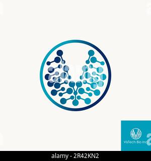 Logo design graphic concept creative abstract premium free vector stock dots tech like letter V font typography. Related to initial monogram internet Stock Vector