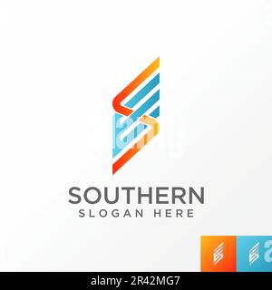 Logo design graphic concept creative abstract premium free vector stock letter ES or SE cutting parallelogram font. Related to initial monogram sport Stock Vector
