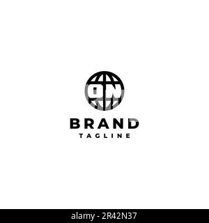 The word ON inside the Globe Icon. Simple logo design globe icon with the word ON in it. Stock Vector