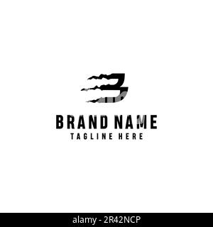 B Initial For Beast With Wild Claw Motifs. Logo Template Uppercase B Initial For Beast With Wild Claw Motifs Suitable For Communities, Shops, etc. Stock Vector