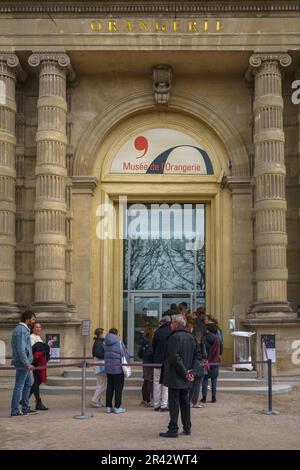 Entrance to Musée de l'Orangerie, the art gallery in Paris, France. March 25, 2023. Stock Photo