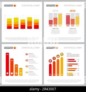 Set of multicoloured infographic composition Stock Vector
