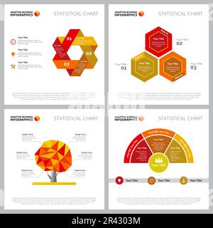 Collection of multicoloured infographic composition Stock Vector