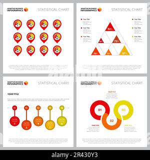 Multicoloured infographic composition collection Stock Vector