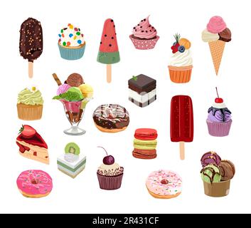 Set Donuts Vector Illustration Pop Art Style Stock Vector Image & Art ...