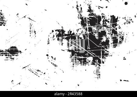 Monochrome texture vector with black and white colors. Metallic scratch and dust grunge effect with irregular graphic elements. Rusty wall texture and Stock Vector