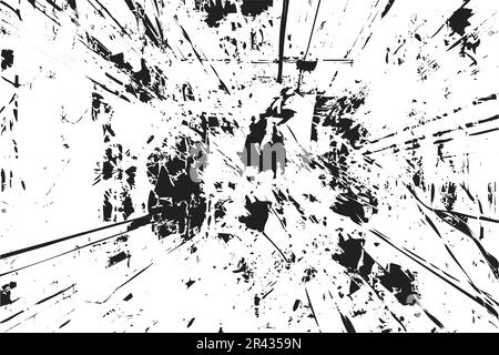 Broken glass texture effect on a white background. Stained surface and broken glass grunge effect vector. Rusty background and dust grunge effect vect Stock Vector