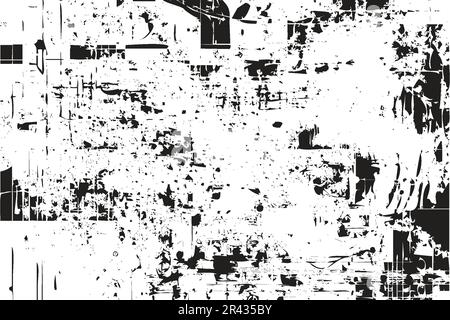 Black and white geometric texture vector. Dark monochromatic brick wall and rough surface grunge effect. Abstract brick wall texture and rusty concret Stock Vector