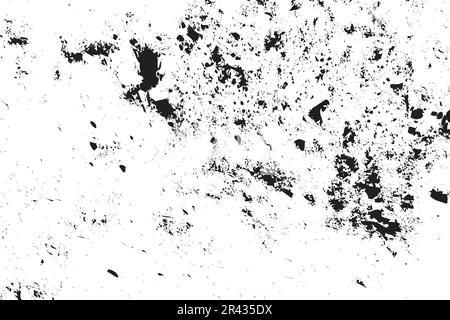 Abstract scratch and rust surface grunge effect on a white background. Creative gritty texture and dust background in black and white colors. Grimmy c Stock Vector