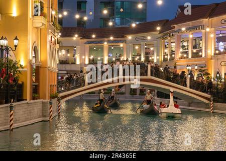 Gondola and gondolier at Venice Grand Canal Mall, Taguig City, Manila, Philippines Stock Photo