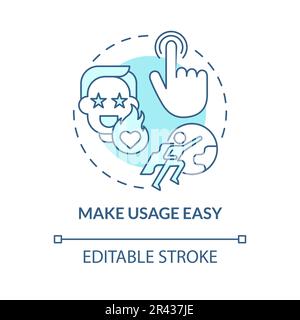 Make usage easy turquoise concept icon Stock Vector