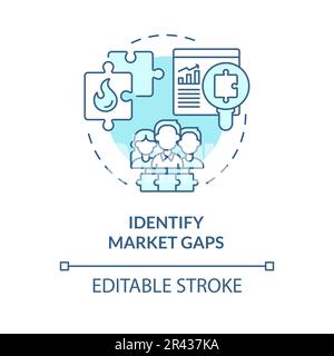 Identify market gaps turquoise concept icon Stock Vector