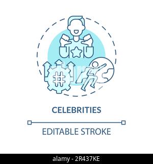 Celebrities turquoise concept icon Stock Vector