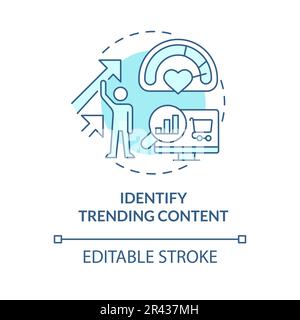 Identify trending content turquoise concept icon Stock Vector