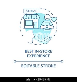 Best in store experience turquoise concept icon Stock Vector