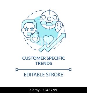 Customer specific trends turquoise concept icon Stock Vector