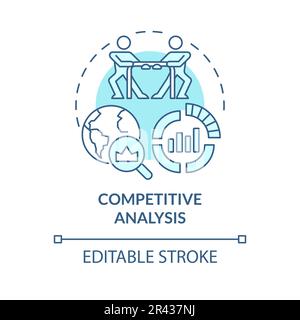Competitive analysis turquoise concept icon Stock Vector