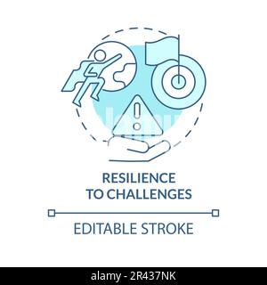 Resilience to challenges turquoise concept icon Stock Vector