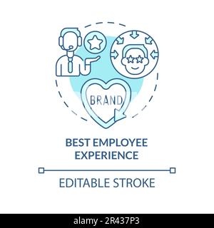 Best employee experience turquoise concept icon Stock Vector