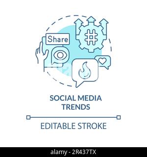 Social media trends turquoise concept icon Stock Vector