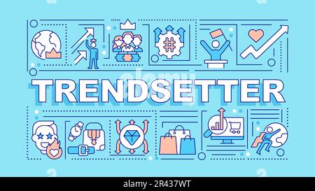 Trendsetter word concepts turquoise banner Stock Vector